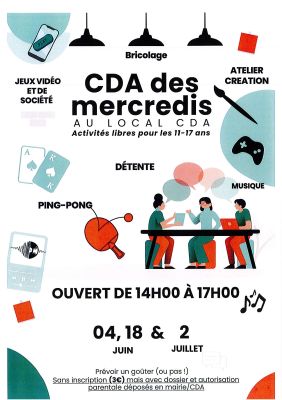 CDA des mercredis de juin et juillet