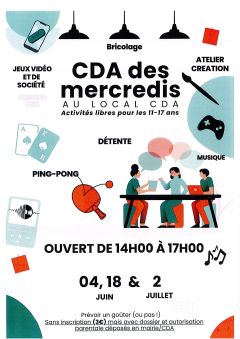 CDA des mercredis de juin et juillet