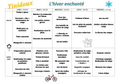 Programmes de l'ALSH pour la 1ère semaine des vacances d'hiver