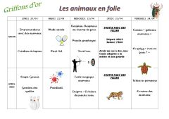 Planning Griffons d'or